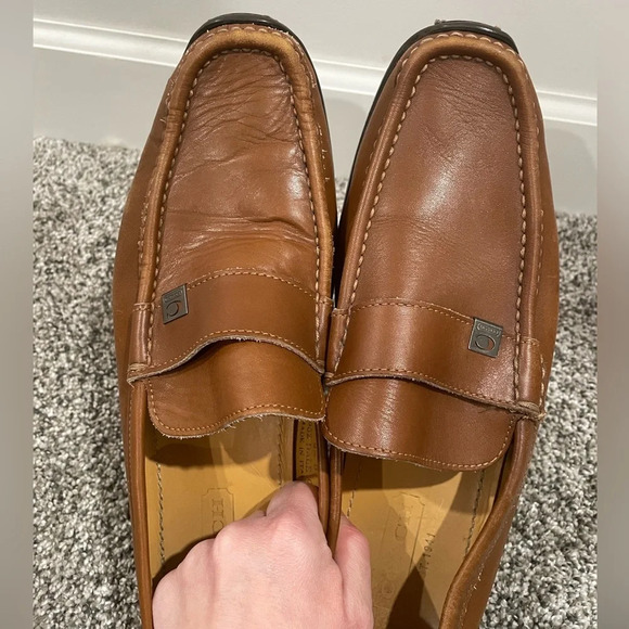Coach men's caramel brown loafers, size 9.5 - Picture 6 of 16